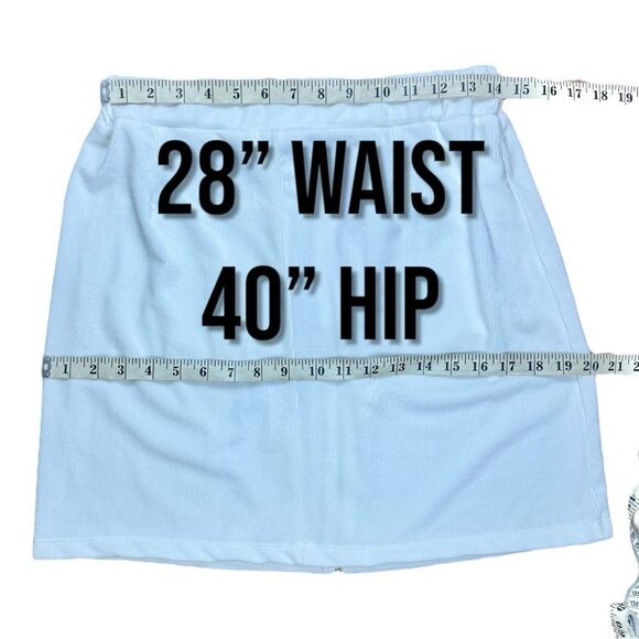 NWOT Marci White Stretchy Corduroy A-Line Mini Skirt Sz L - Picture 7 of 10